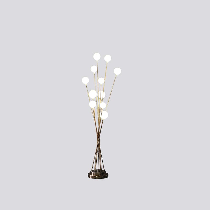 46" Golden Chrome Contemporary Multi Light LED Floor Lamp - 46 X 9 X 9