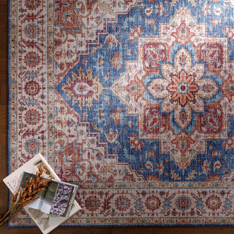 Livabliss Iris Traditional Medallion Area Rug