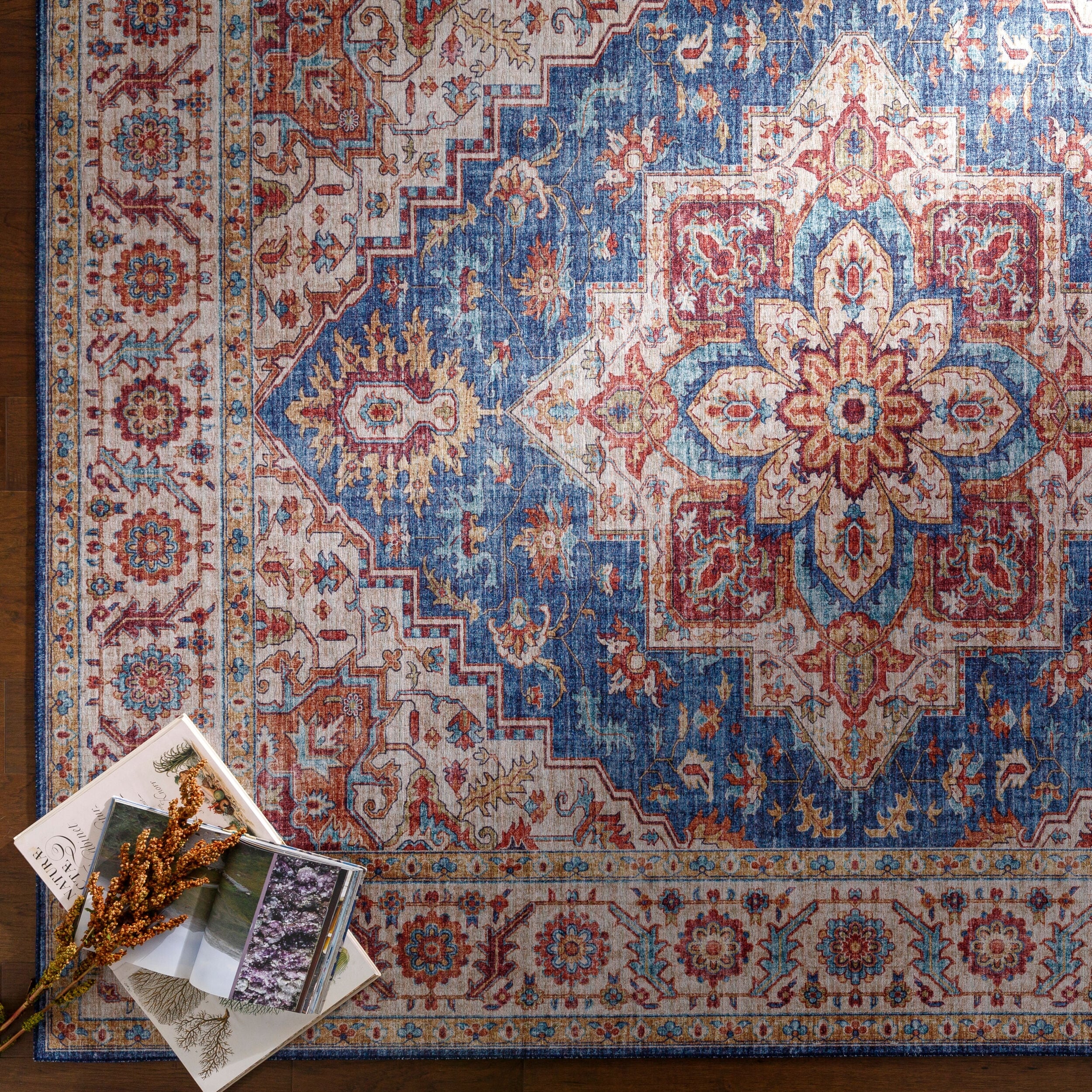Livabliss Iris Traditional Medallion Area Rug