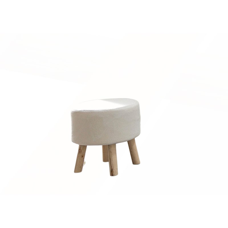 Contemporary Footstool Set of 2 with Angled Wooden Legs for Modern Living