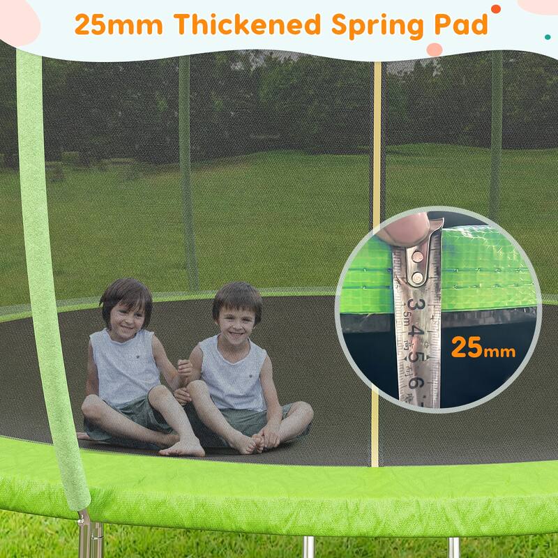 10/12/14/16 FT Outdoor Trampoline Bounce Combo W/Closure Net