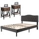 preview thumbnail 13 of 35, Taomika 3-Pieces Tufted Upholstered Platform Bed and Nightstands Set