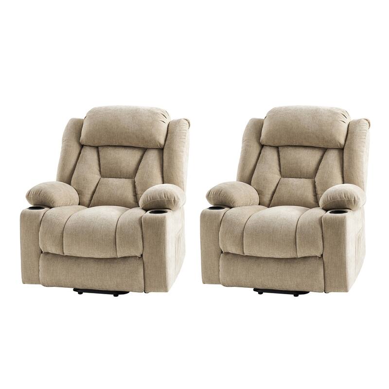Rupert Modern Power Lift Assist Oversized Massage Recliner set of 2 by HULALA HOME
