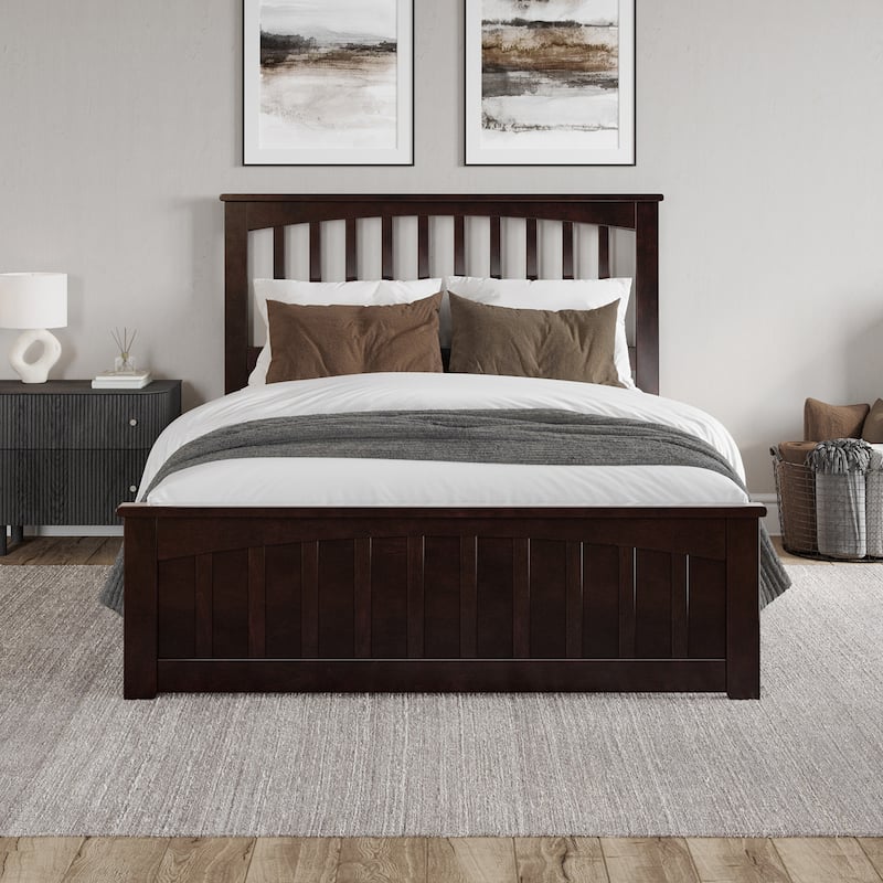 Becket Solid Wood Low Profile Platform Bed with Matching Footboard