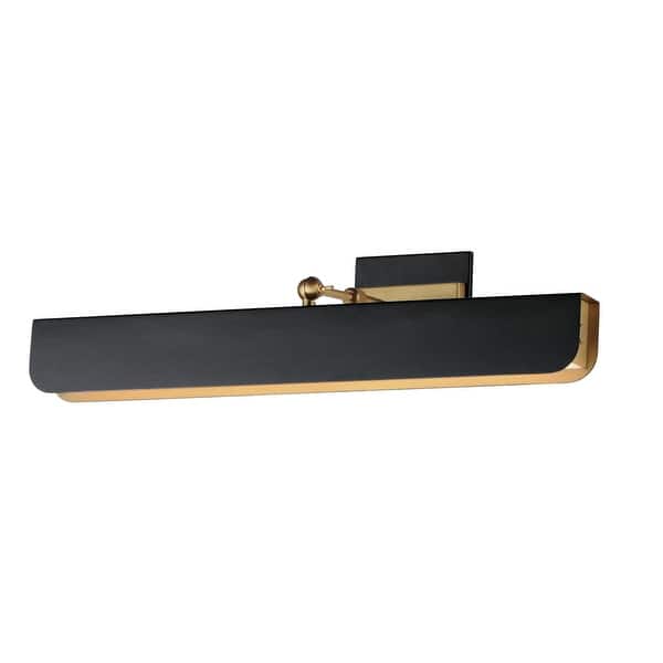 slide 2 of 4, Maxim 10712 Miles 7" Tall LED Bathroom Sconce - 3000K, 1300 Lumens, 90 Black / Natural Aged Brass
