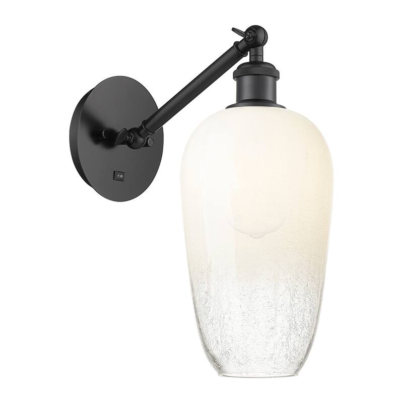 Innovations Lighting Endless Possibilities Ballston - Brookhaven Flute - 1 Light 7" Adjustable Sconce - Matte Black/Opal