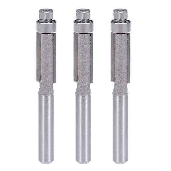 Router Bit 1/4" Shank 5/16" Dia Flush Trim Bit with Bearing 2 Flutes Carbide 3pc - 1/4x5/16" 3pcs