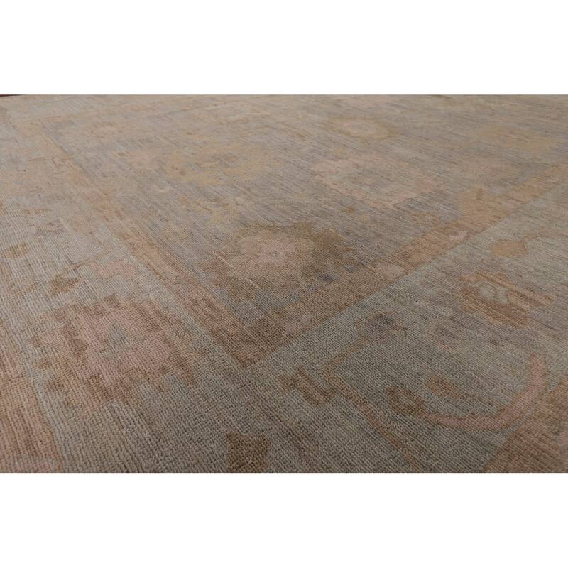Oushak Vegetable Dye Area Rug Hand-Knotted Wool Carpet - 8'0" x 9'10"