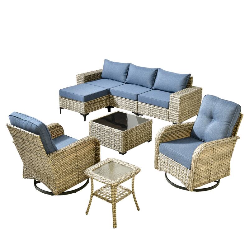 OVIOS 8-Piece Outdoor Chaise Lounge Sofa Set​