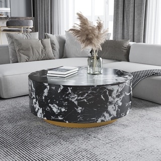 Modern Round Coffee Table with 2 large Drawers - Bed Bath & Beyond ...
