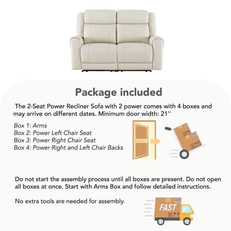 Spruce & Spring Leo Power Wall Hugger Reclining Sofa with Multi-Function Console