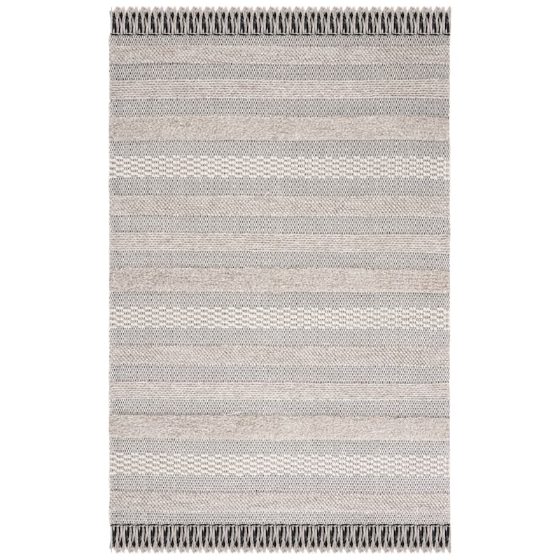 SAFAVIEH Vermont Valene Wool Fringe Rug - 6' Square - Beige/Ivory