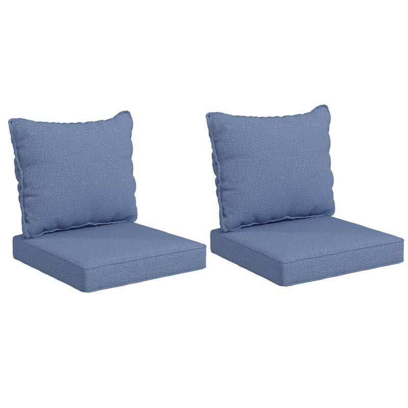 Outsunny 4-Piece Patio Chair Cushion and Back Pillow Set, Seat Replacement Patio, Cushions Set for Outdoor Garden Furniture