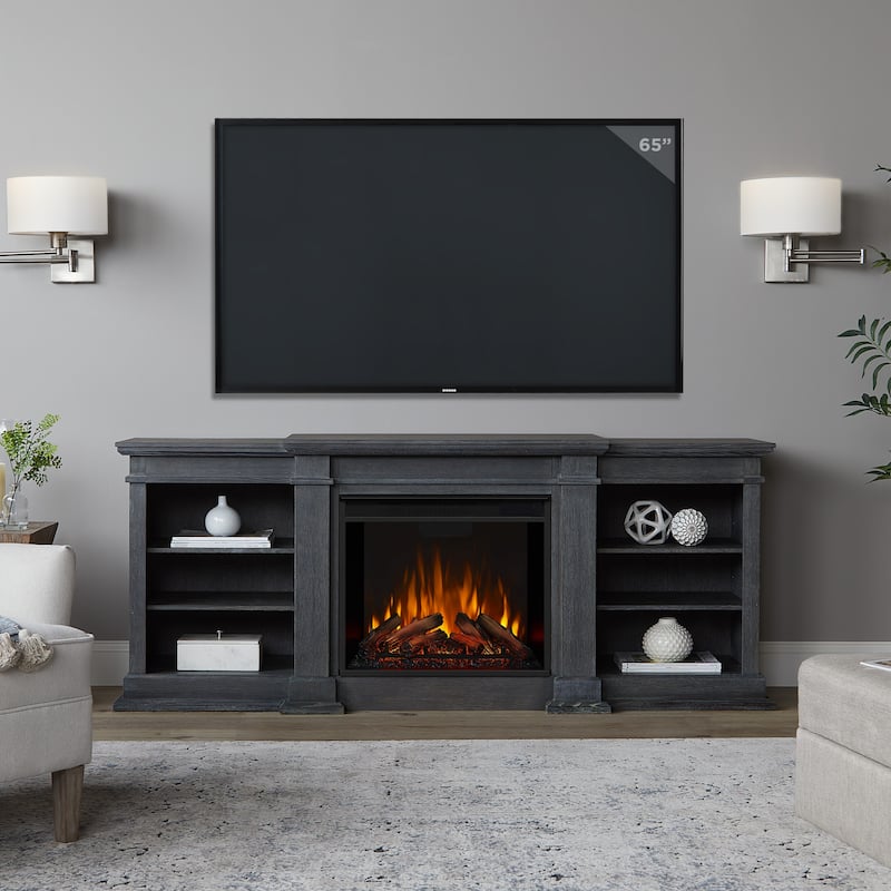 Fresno 72" Media Electric Fireplace by Real Flame - 72 - Grey