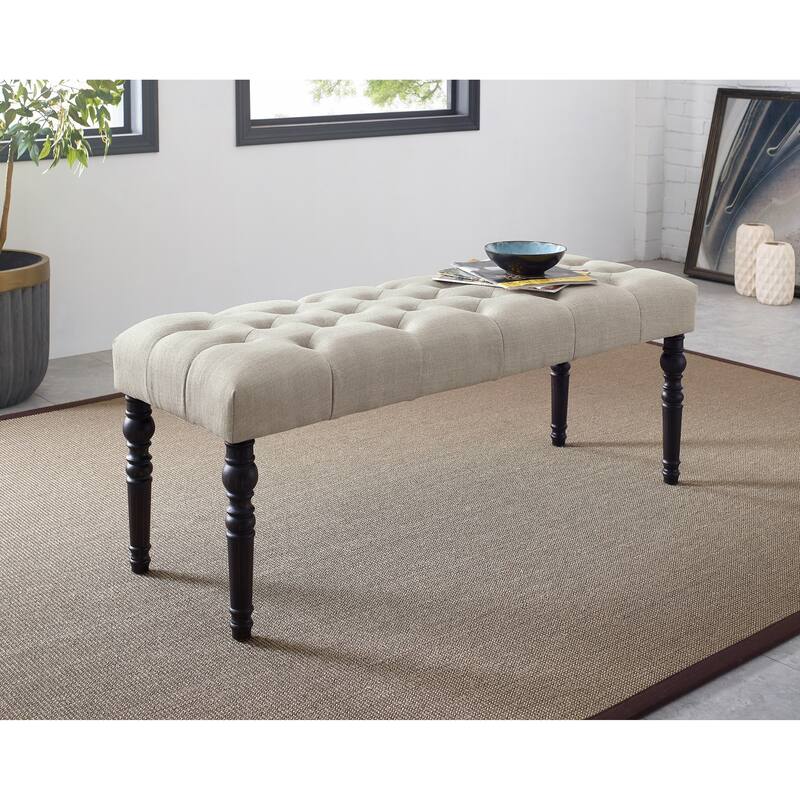 Roundhill Furniture Leviton Upholstered Dark Wash Wood 6-piece Dining Set