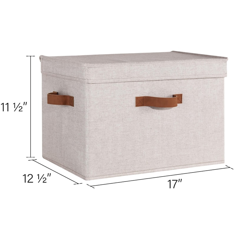 2-Pack Closet Storage Bin with Lid and Handle, Large Fabric Storage Box for Clothes, Towels, Toys, Shoes