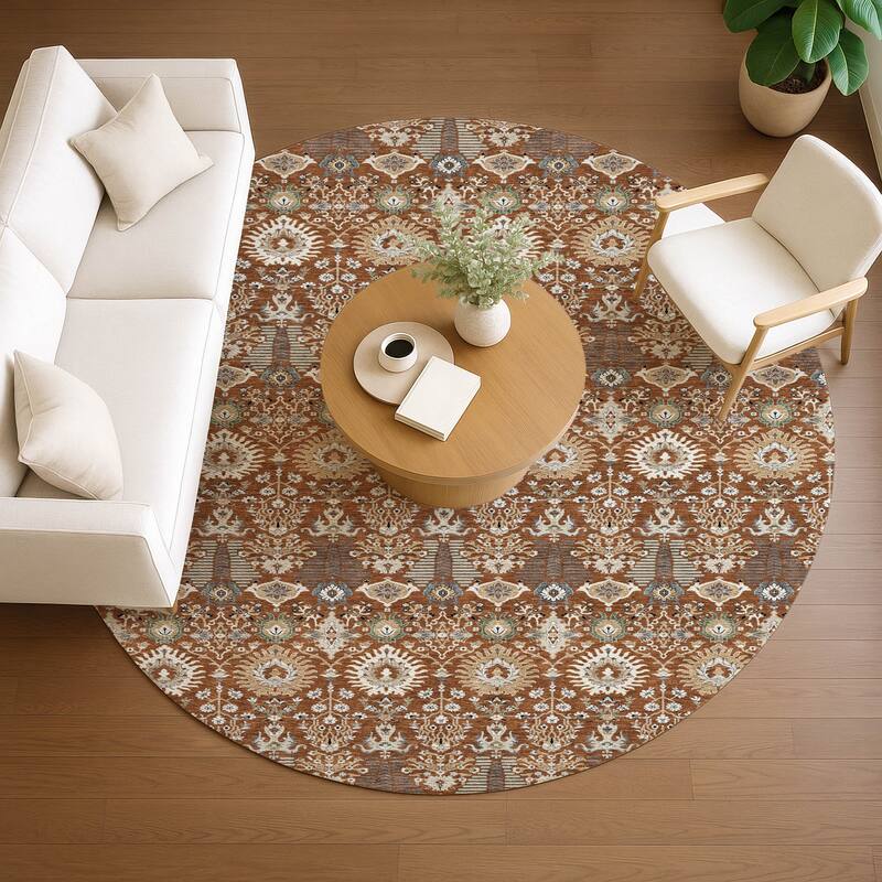 Machine Washable Indoor/ Outdoor Traditional Xander Chantille Rug