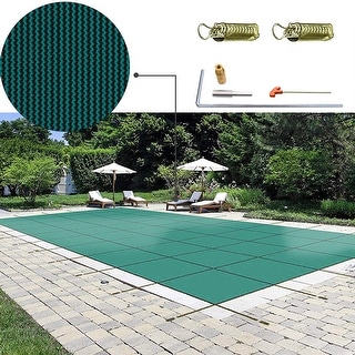 VEVOR Pool Safety Cover Rectangle Inground Safety Pool Cover Green Mesh