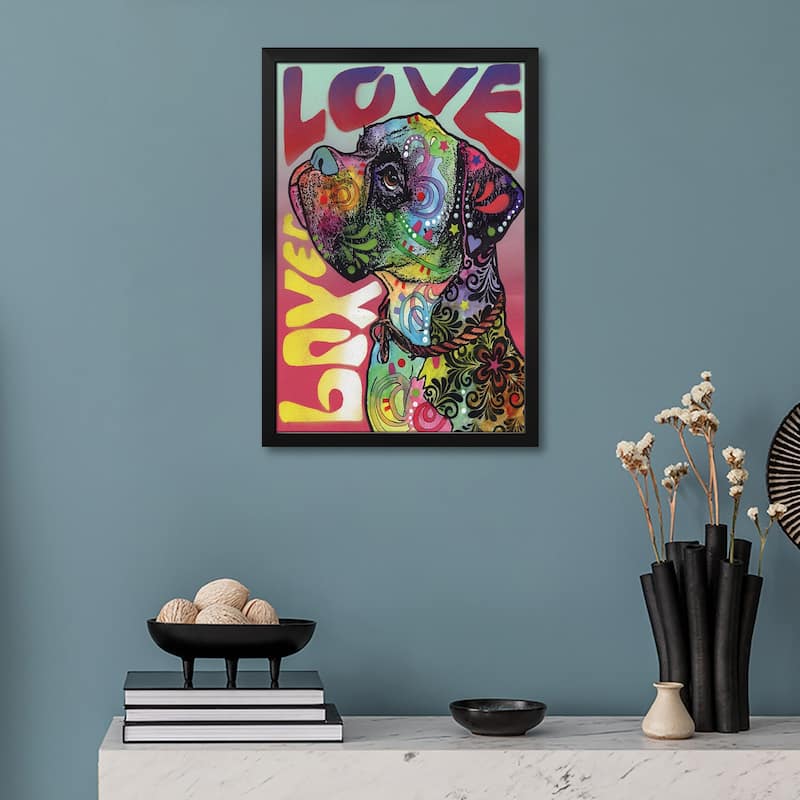 Boxer Love Premium Framed Poster by Dean Russo