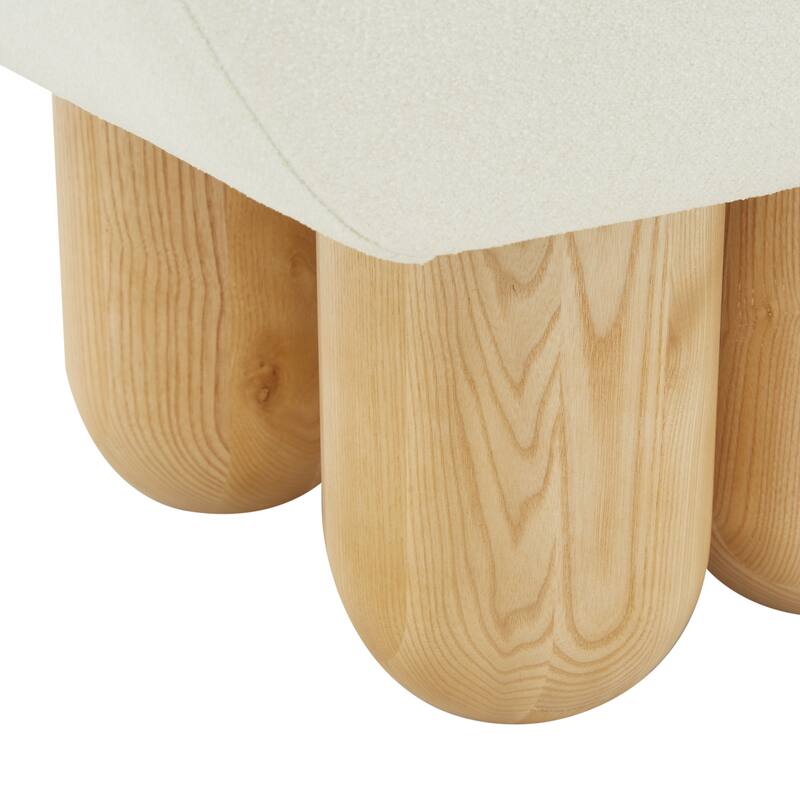 SAFAVIEH Couture Peshah Upholstered Ottoman (Fully Assembled)