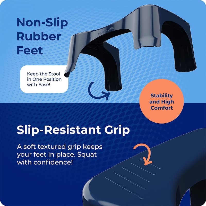 Squatty Potty Simple Bathroom Toilet Stool, Galaxy Blue 7 Inch Ergonomic Stool - Posture-Enhancing Bathroom Footrest