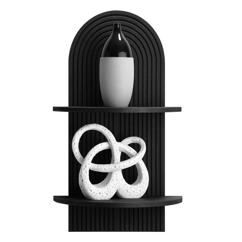 American Art Decor Lunar Ledges Wall Shelf in Brown - 23.75" x 14"