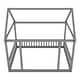 preview thumbnail 11 of 37, Full Size Floor Wood House Bed with Guardrails