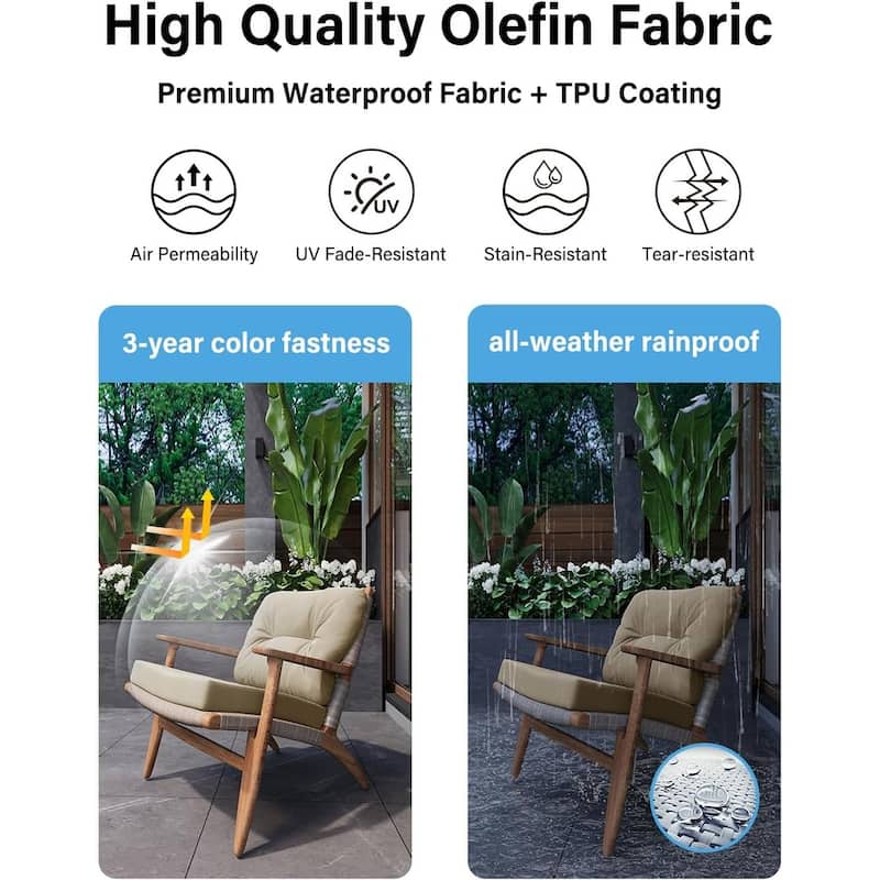 WINSOON 24x24 Inch Outdoor Deep Seat Cushion Set,Waterproof and Resistant Set Of 4