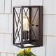 preview thumbnail 1 of 9, Arden X-Frame 6" 1-Light Farmhouse Rustic Iron LED Sconce, Oil Rubbed Bronze/Wood Finish by JONATHAN Y Oil Rubbed Bronze