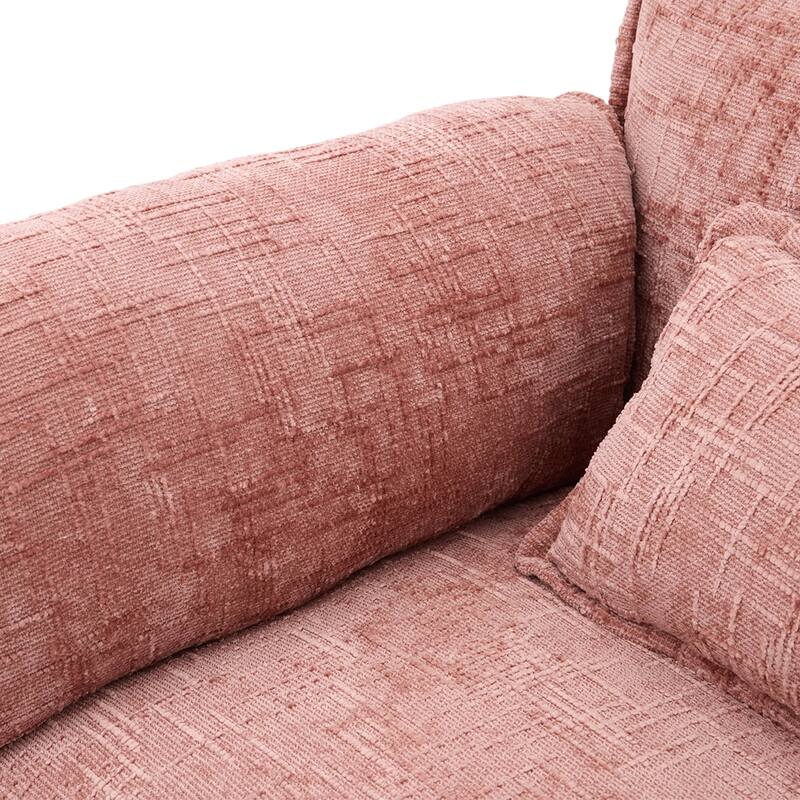 Modern Chenille Chaise Couch L-shaped Sectional Sofa with Storage Ottoman, Phone Holder, USB/Type-C Ports and Side Pockets