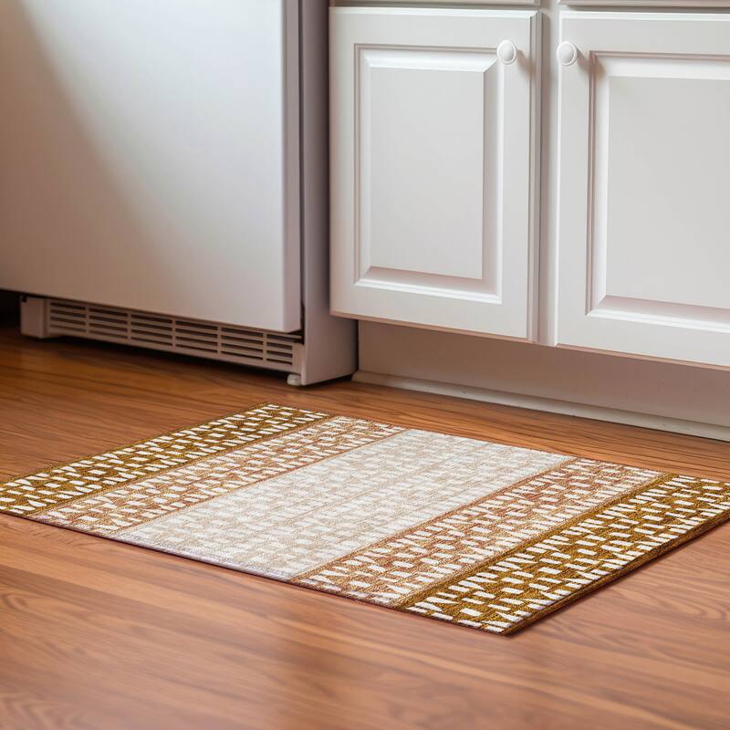 Premium Washable Super Soft Ombre Imprints Mayfield Rug - Paprika - 1'8" x 2'6"