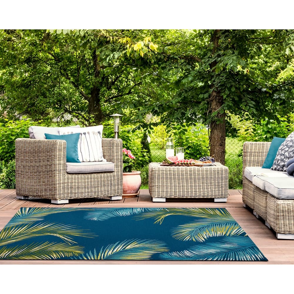 Liora Manne Marina Palm Border Indoor/Outdoor Rug