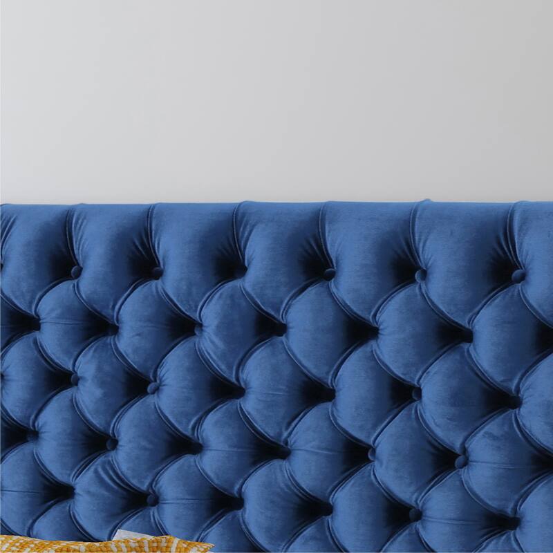 Headboard can be used for both queen and full-sized mattresses, adjustable height