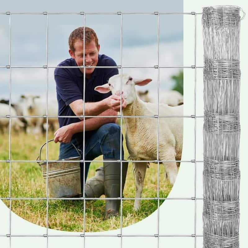 6FT x 328FT Heavy Duty Galvanized Cattle Fence Panel for Livestock Goat Sheep and Garden Enclosure