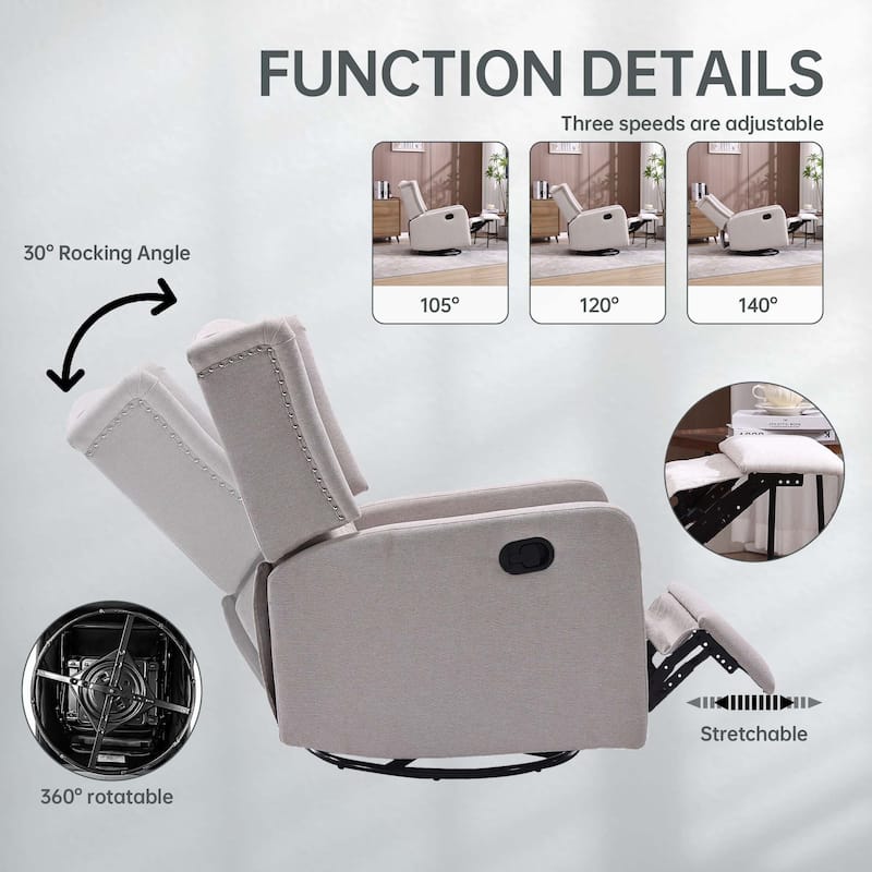 360 Degree Swivel Rocking Recliner Chair