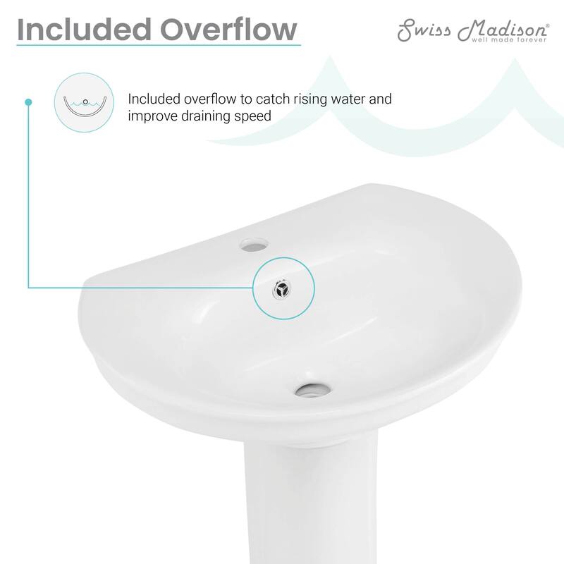 Celeste Two-Piece Pedestal Sink - 39.89" x 22.83" 51.57"