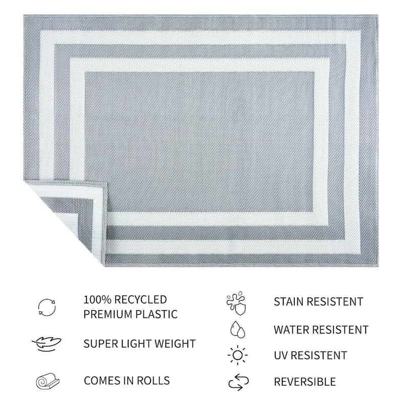 Paris Design 100% Eco-friendly Lightweight Plastic Outdoor Mat/Rug