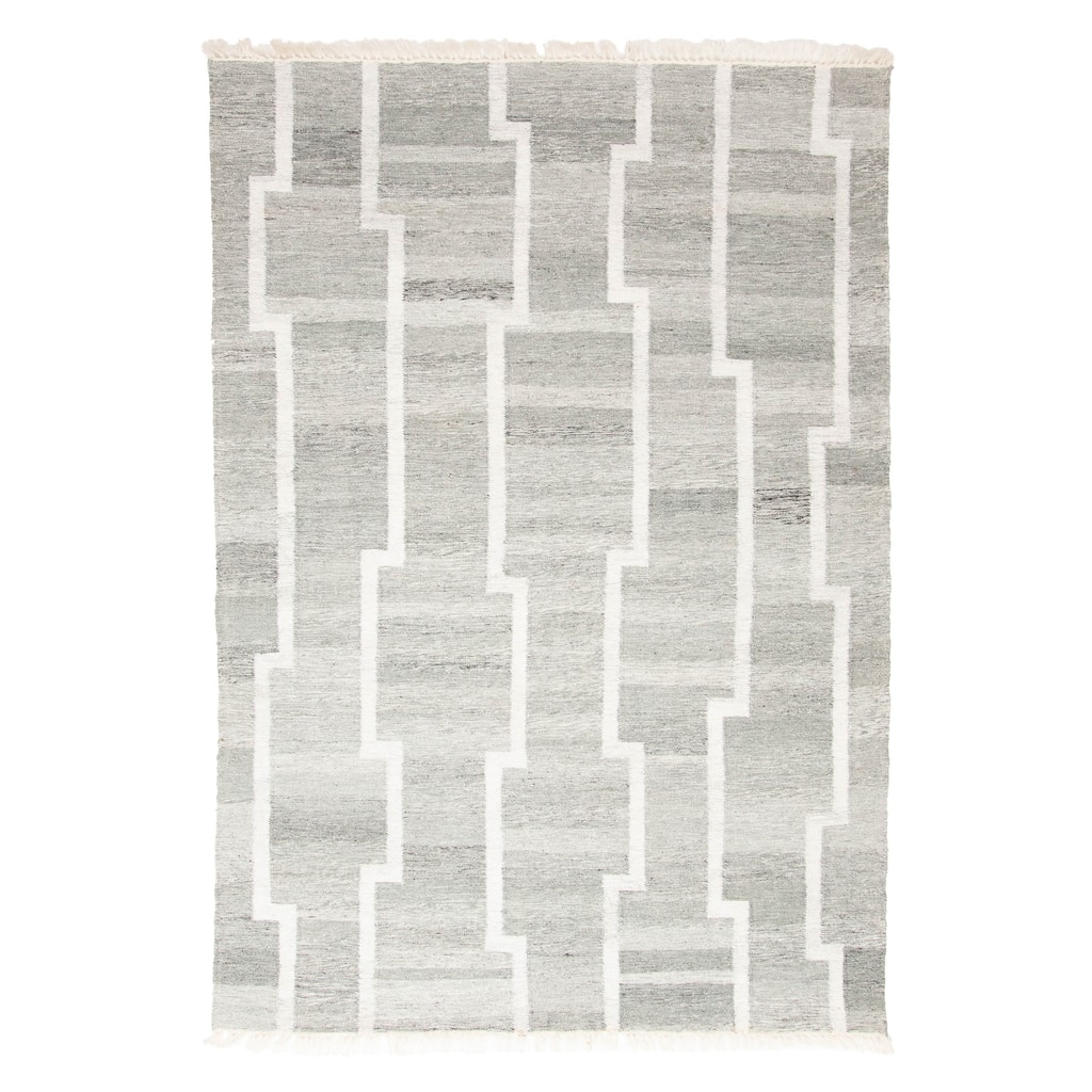 ECARPETGALLERY Flat-Weave Ankara FW Grey Wool Kilim - 5'4 x 7'8