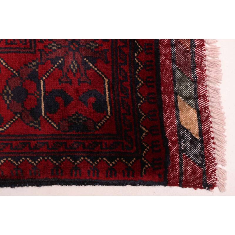 ECARPETGALLERY Hand-knotted Finest Khal Mohammadi Red Wool Rug - 3'1 x 6'7