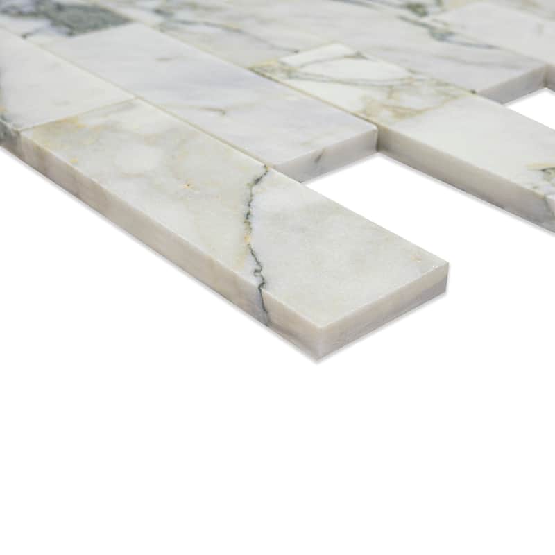 Ackland AKM-S-2X6SWH-CA 12" x 12" Marble Rectangle Floor and Wall Tile