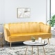 preview thumbnail 27 of 62, Reitz Glam Velvet Shell Sofa by Christopher Knight Home - 76.25" L x 29.25" W x 33.50" H Honey Yellow + Gold