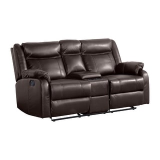 benzara double glider recliner loveseat with center console