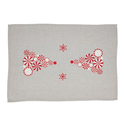 Peppermint Design Christmas Tree Placemats (Set of 4)