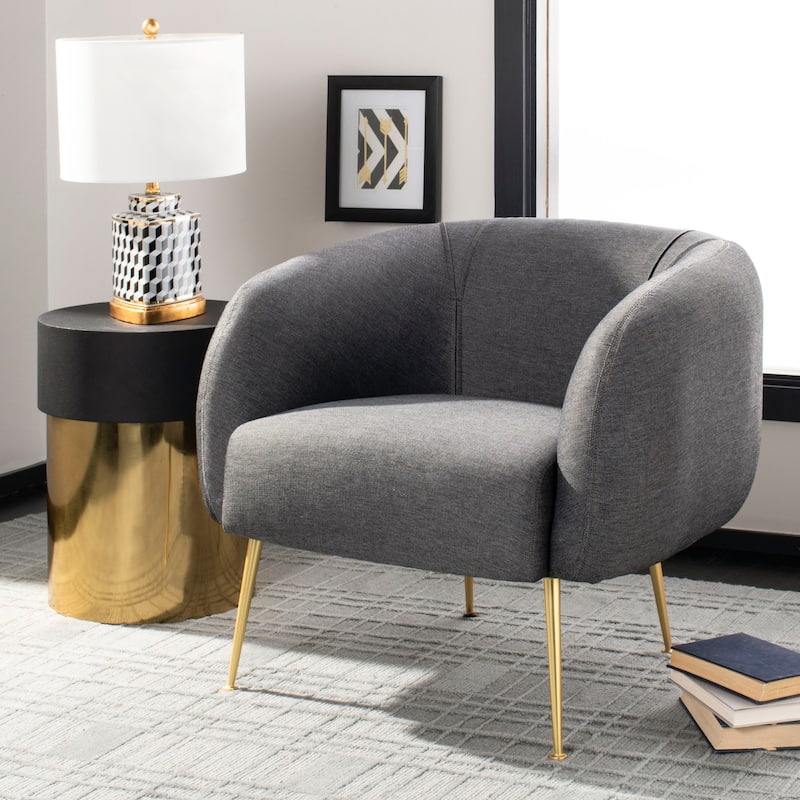 SAFAVIEH Couture Griseldis Stone Polyester Blend Accent Chair - 33" W x 30" D x 29" H - 33Wx30Dx29H