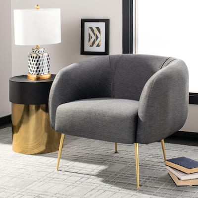 SAFAVIEH Couture Griseldis Stone Polyester Blend Accent Chair - 33" W x 30" D x 29" H - 33Wx30Dx29H