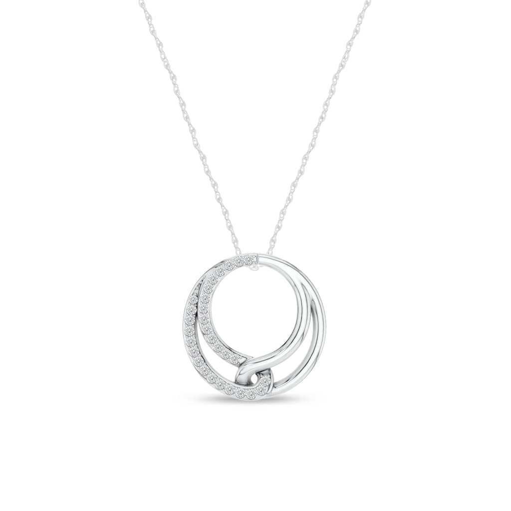 1/10ct TDW Diamond Pendant Necklace in 10K White Gold for Women