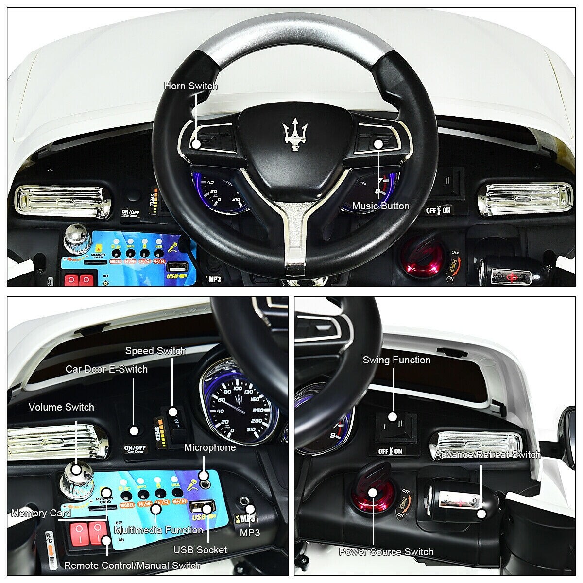 white company ride on car