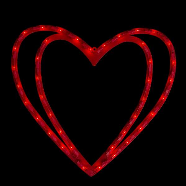 Shop 17 Lighted Valentine S Day Double Heart Window Silhouette