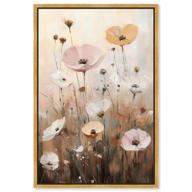 Delicate Flowers in Bloom Canvas by Art Remedy - Gold - 30" x 45"
