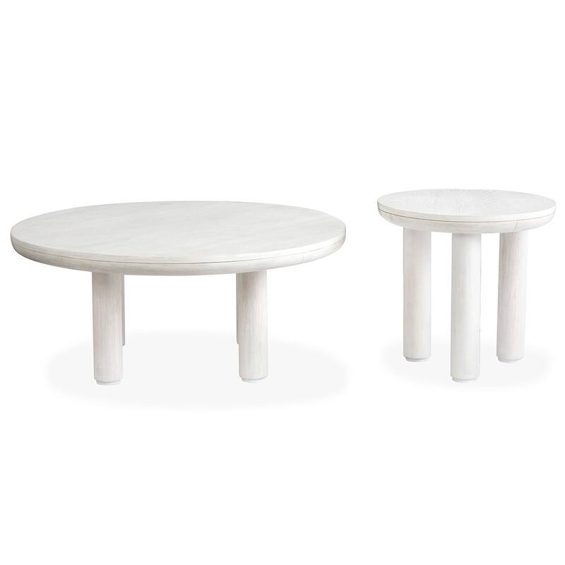 Magnussen Home Sunset Cove Moonlight Pearl Nesting Cocktail Table with Casters - 38''W x 38''D x 16''H